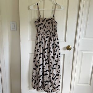 A New Day strapless smocked tube sundress with removable straps in tan/black